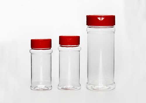 Best cheap price 8oz clear plastic spice jar with flap cap for kitchen