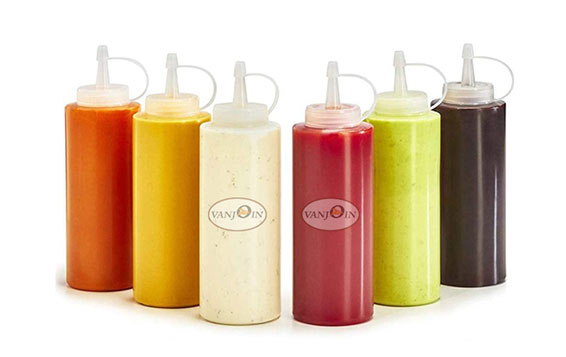 High quality LDPE plastic squeeze bottles wholesale with dispenser for hot sauce