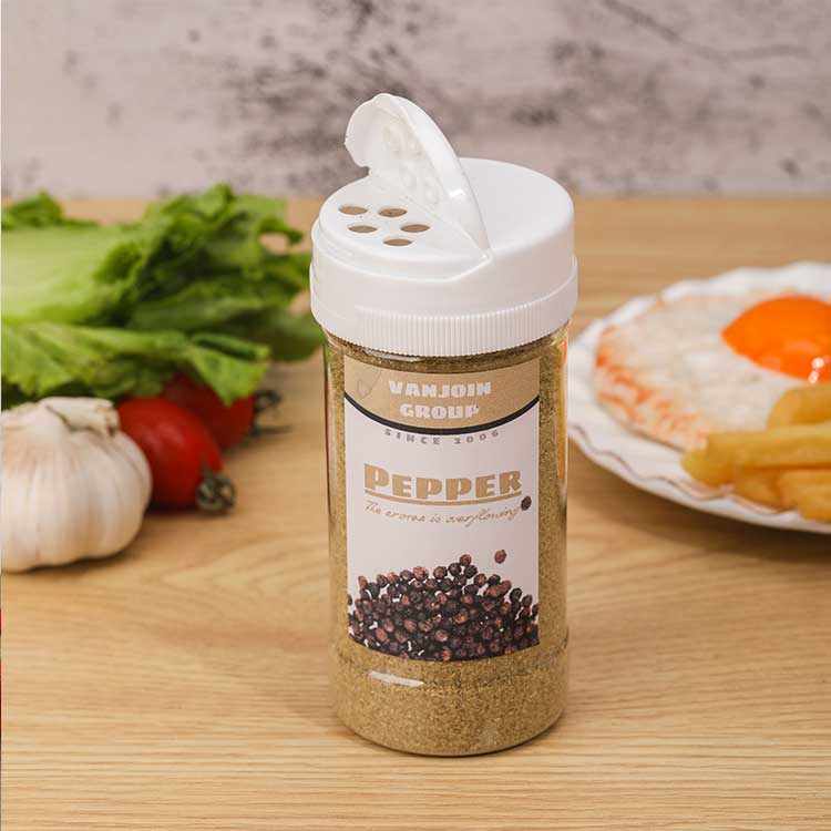 Factory price empty clear 150ml small plastic spice containers seasoning dispenser with shaker lids