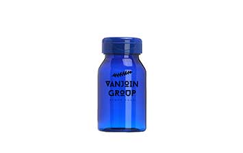 Medicine packer container empty 100ml PET cobalt blue plastic pill bottle with snap cap 38-400 neck