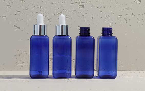 Free sample blue square 50ml plastic essential oil bottles bulk