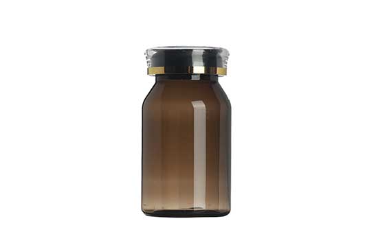 Wholesale empty 80ml brown plastic pill bottle with screw cap refillable tablet storage jar