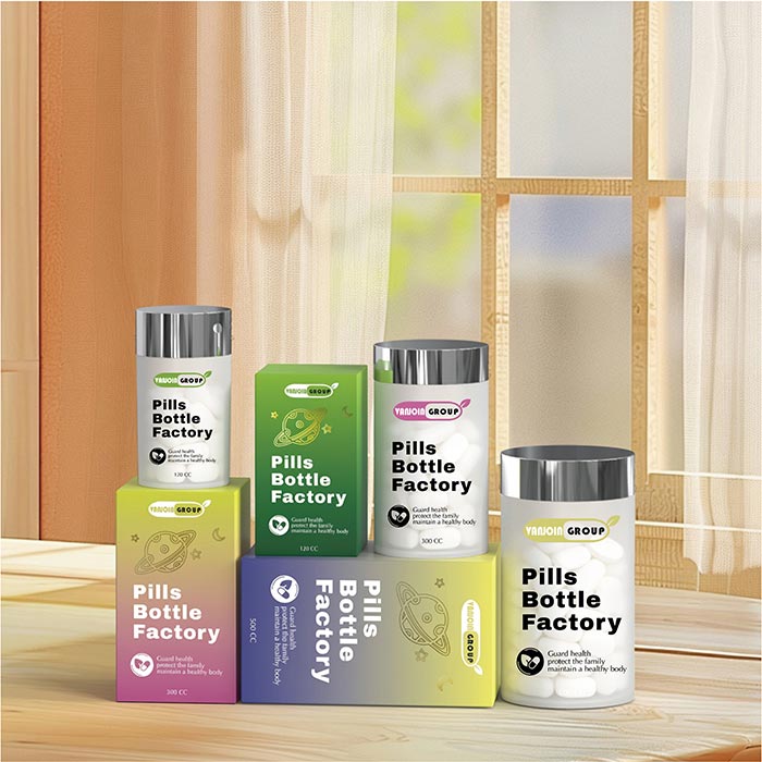 120ml 300ml 500ml Empty Clear Plastic Pill Bottles Medicine Bottle Empty Chemical Containers with Caps for Liquid Solid Powder