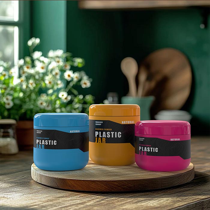 Small Airtight Plastic Jar for Beans Powder and Protein Powder Storage Wide Mouth Container Secure Lid